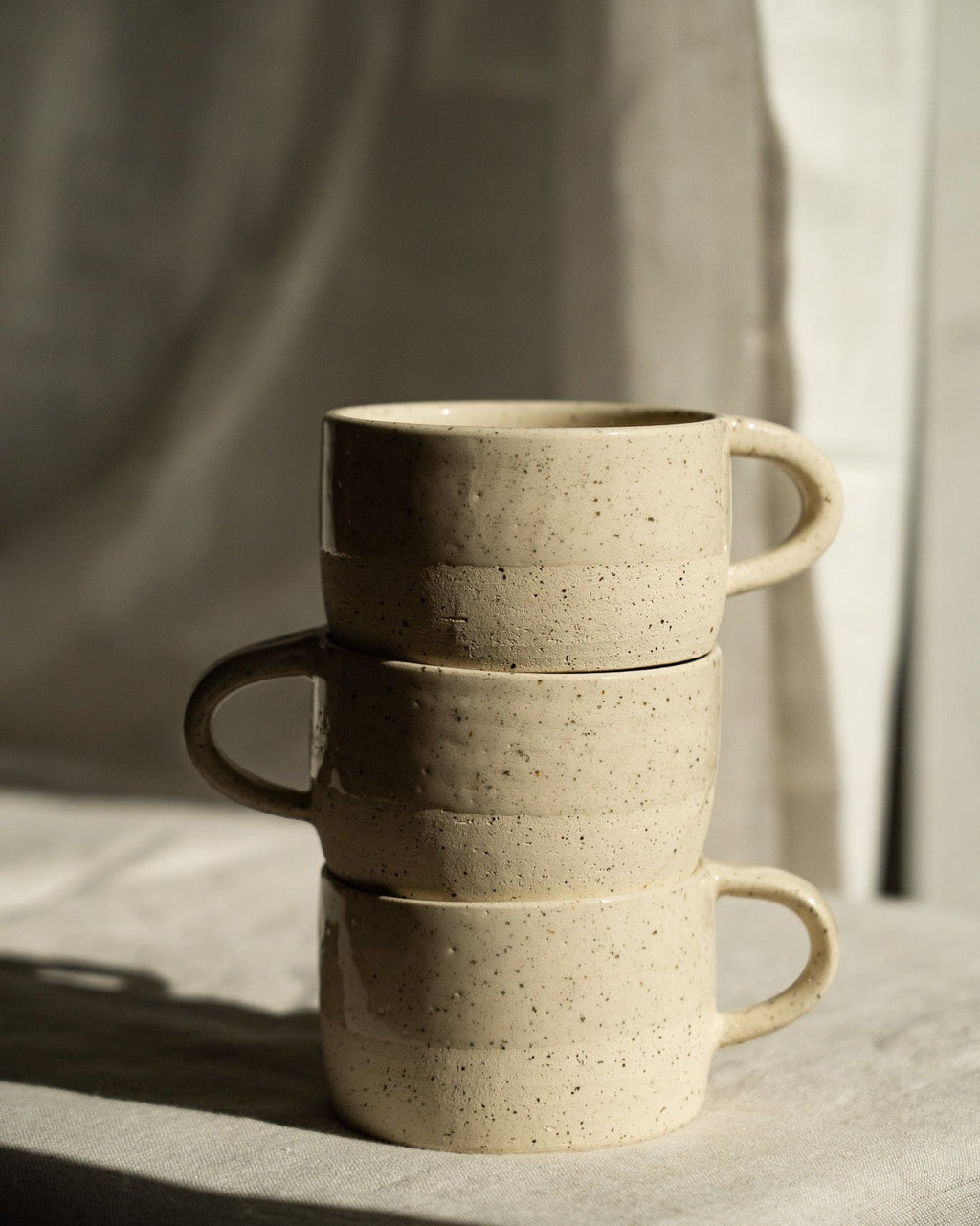 Speckled Stoneware Mug, White Sand