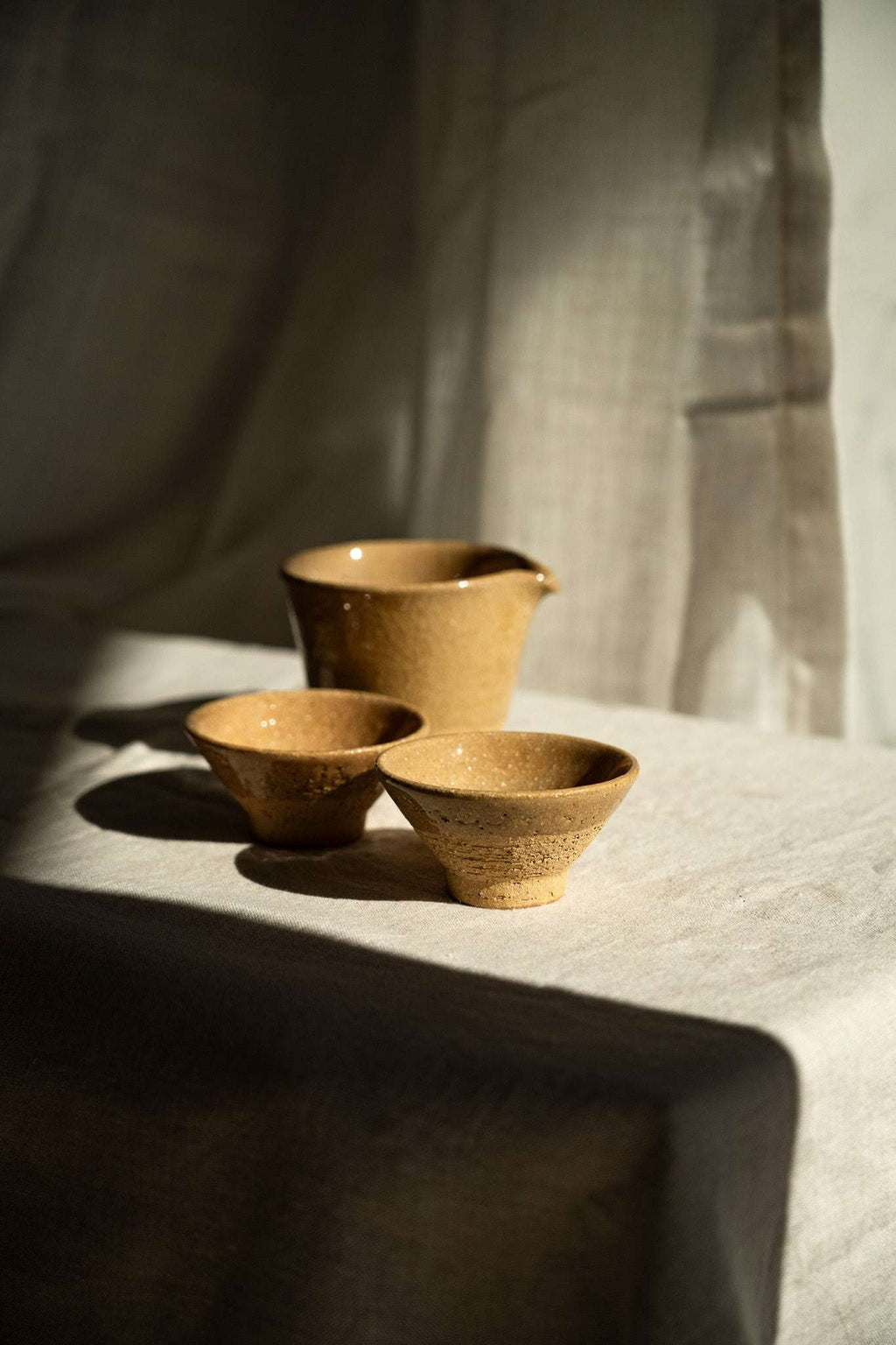 Stoneware Fair Cup, Yellow Speckles