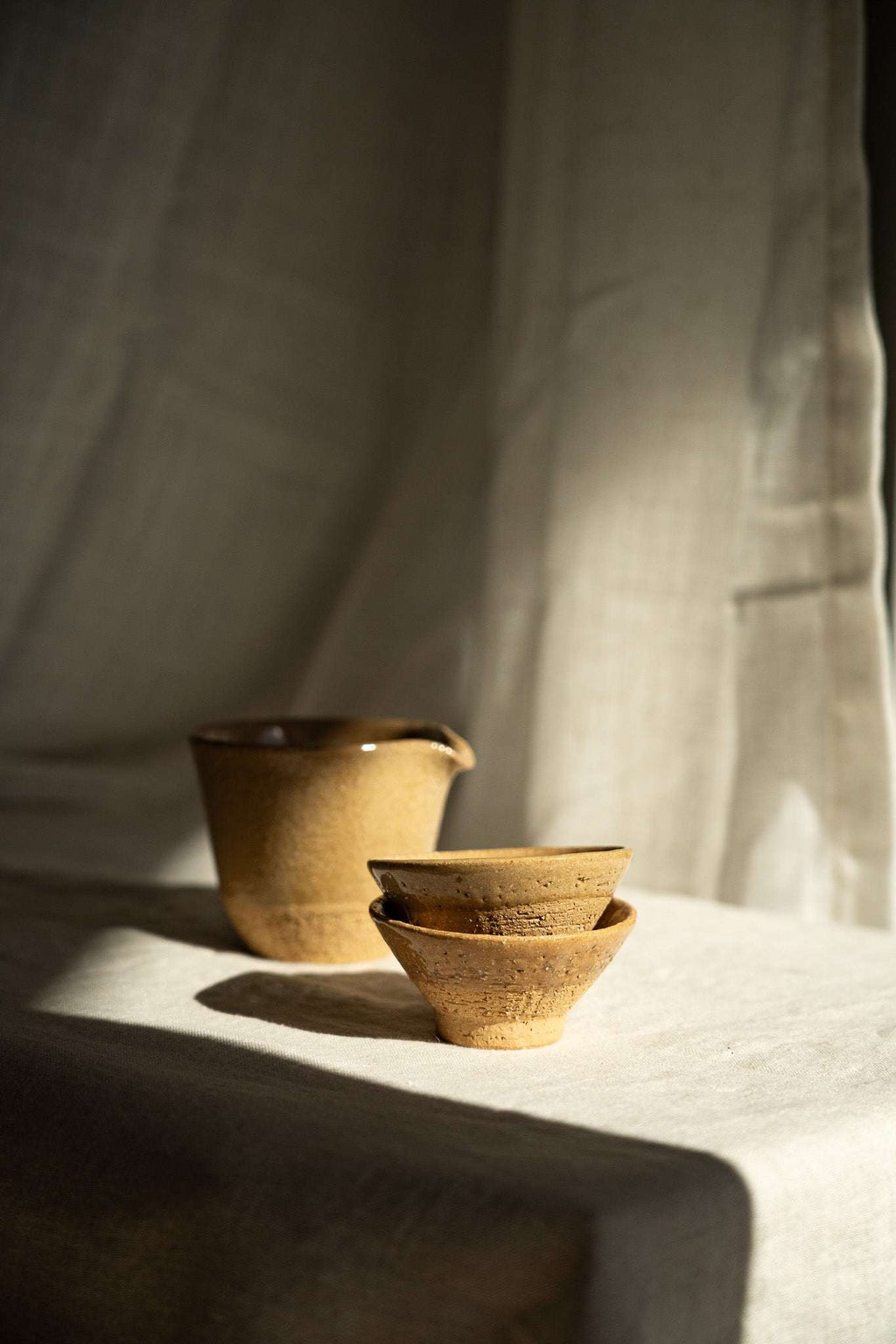 Stoneware Fair Cup, Yellow Speckles