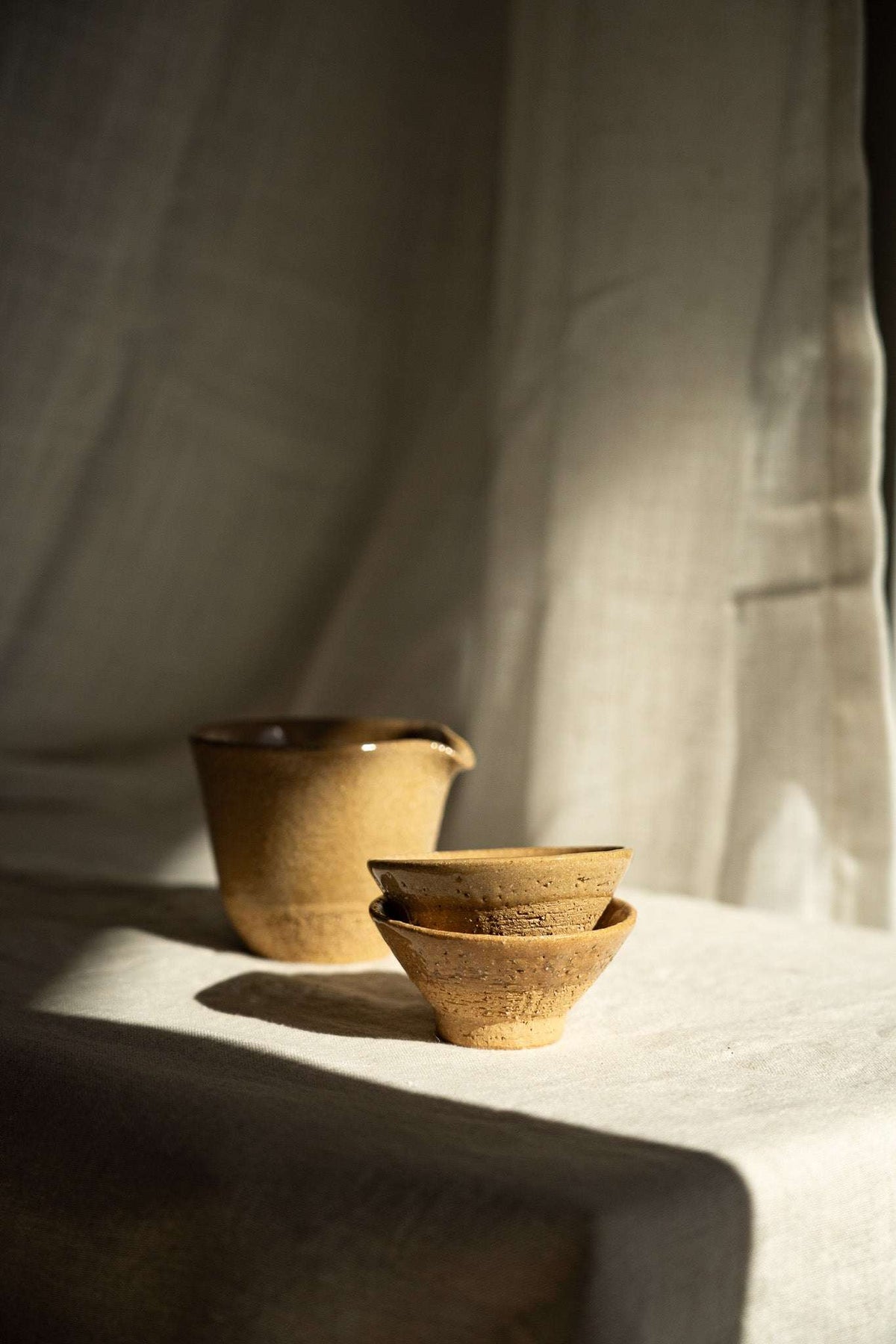 Stoneware Fair Cup, Yellow Speckles