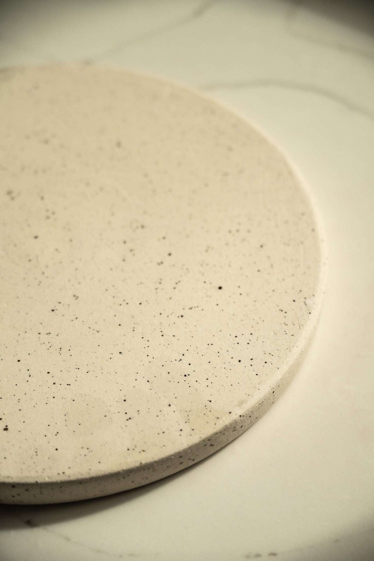 Speckled Stoneware Pottery Plate, White
