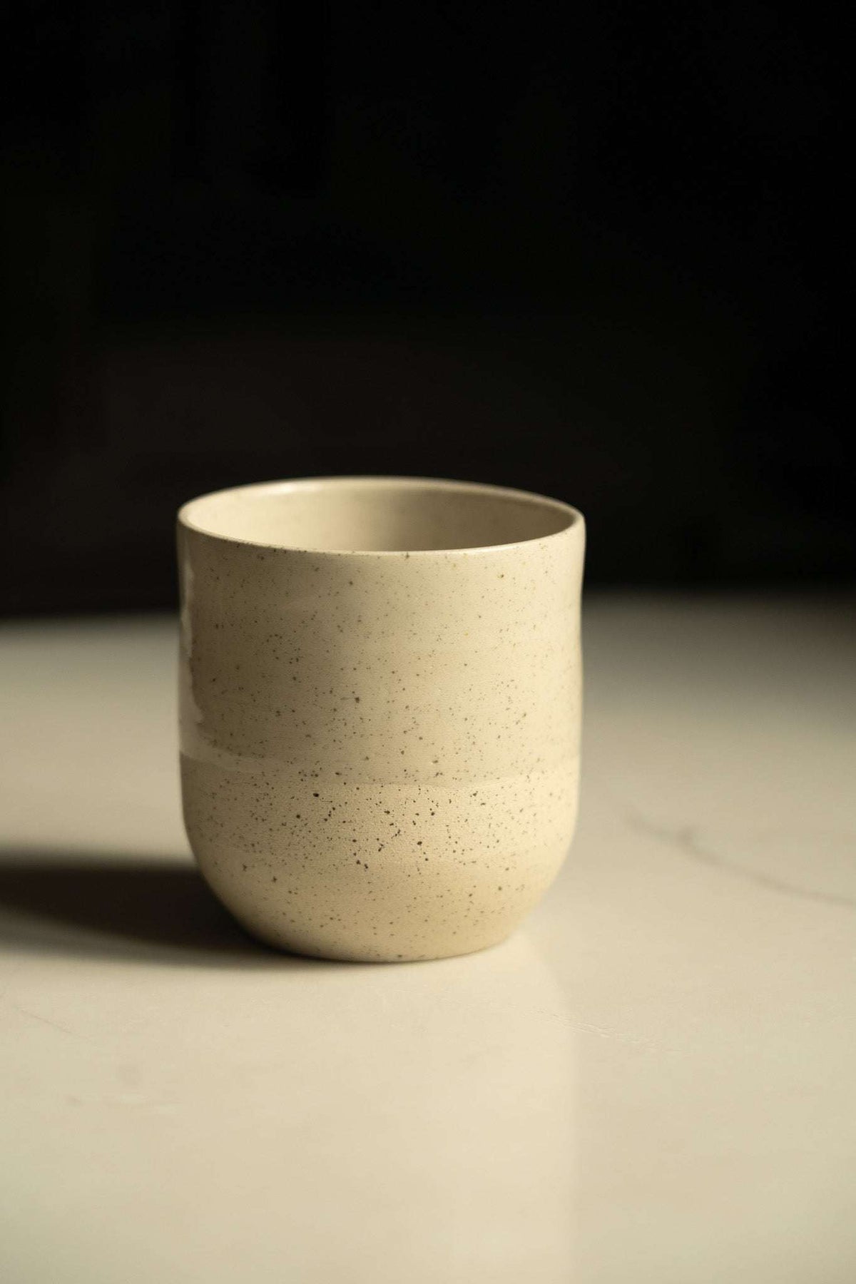 Speckled Stoneware Small Coffee Cup, White