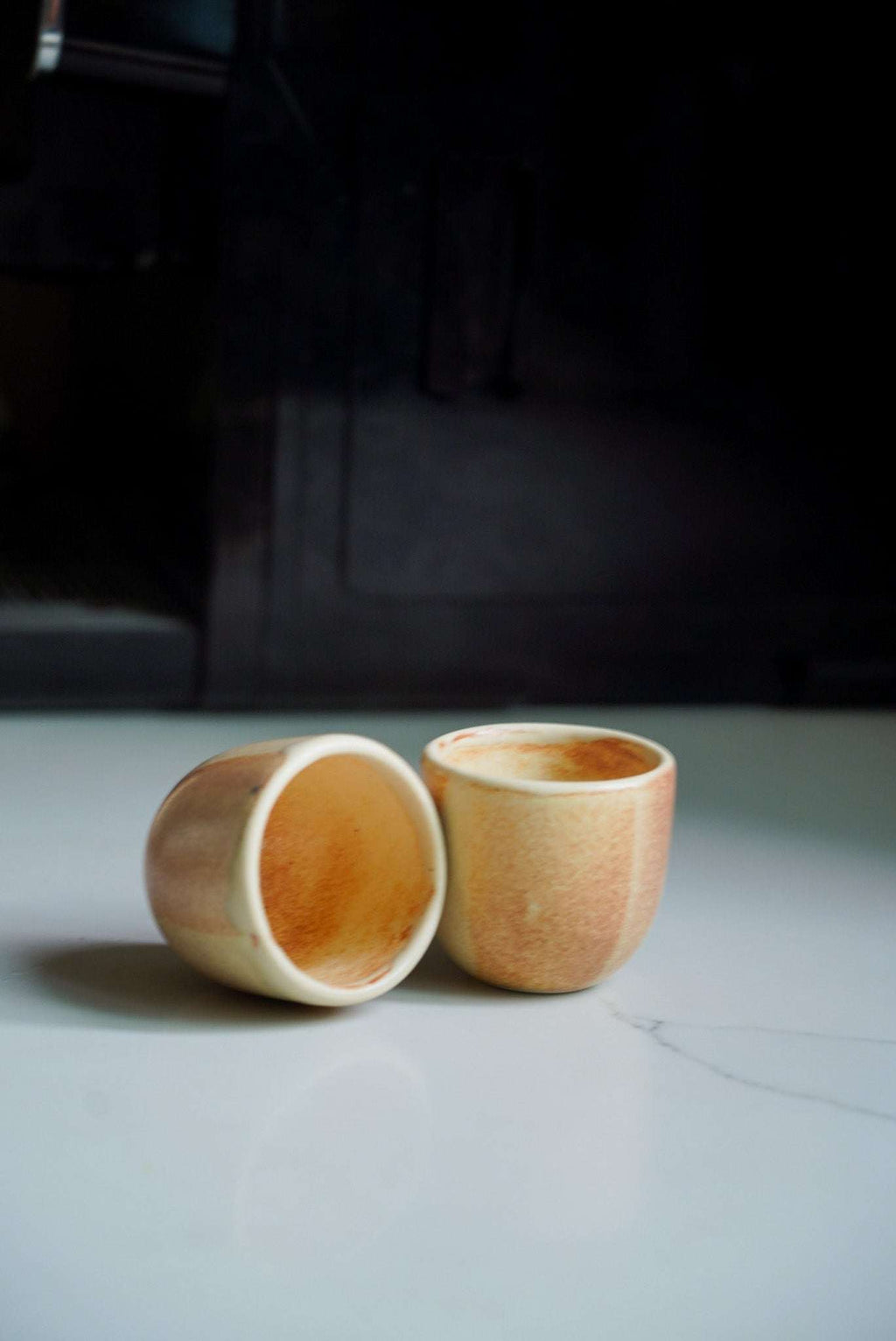 Beige Stoneware Espresso Cup, view 5