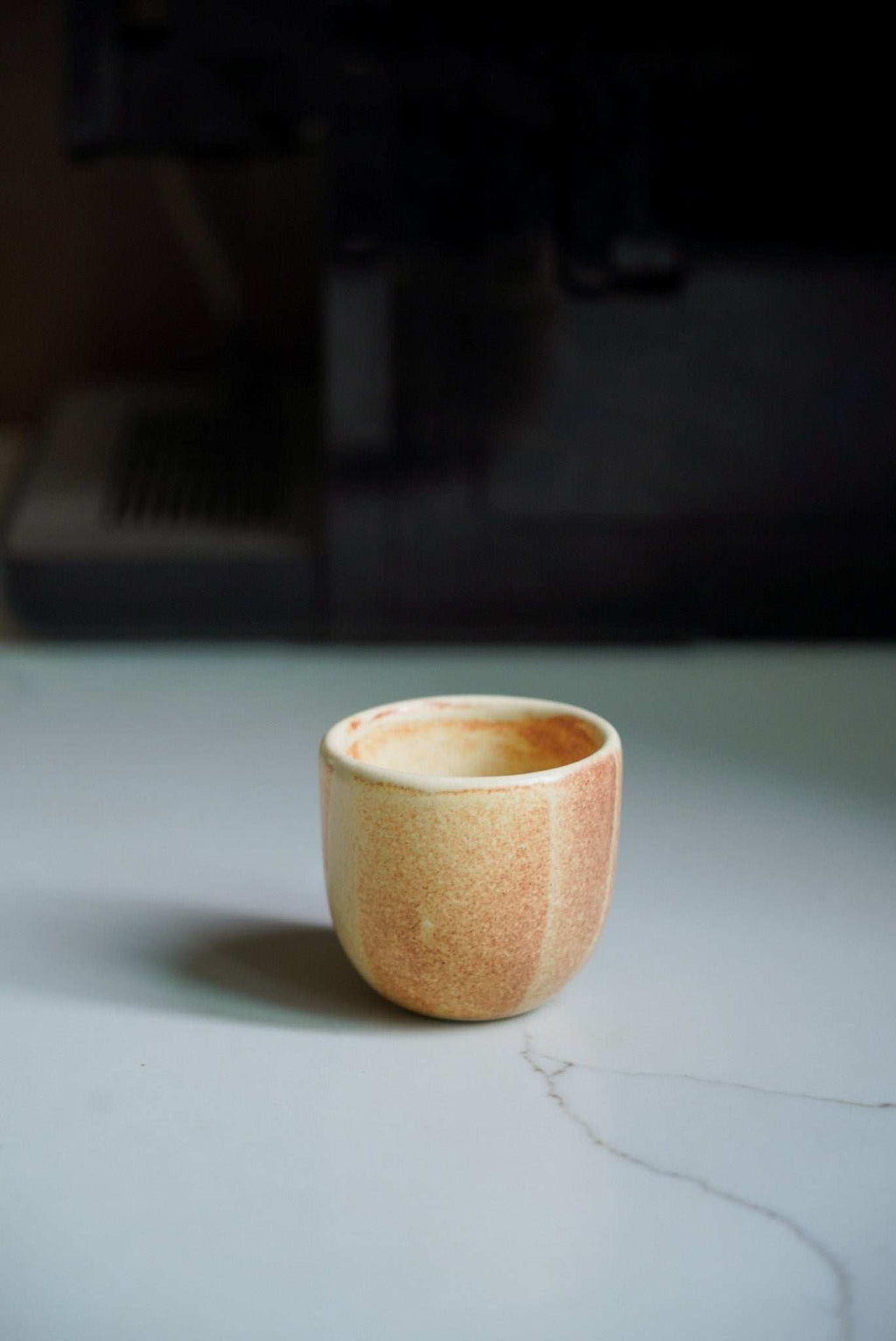 Beige Stoneware Espresso Cup, detail view