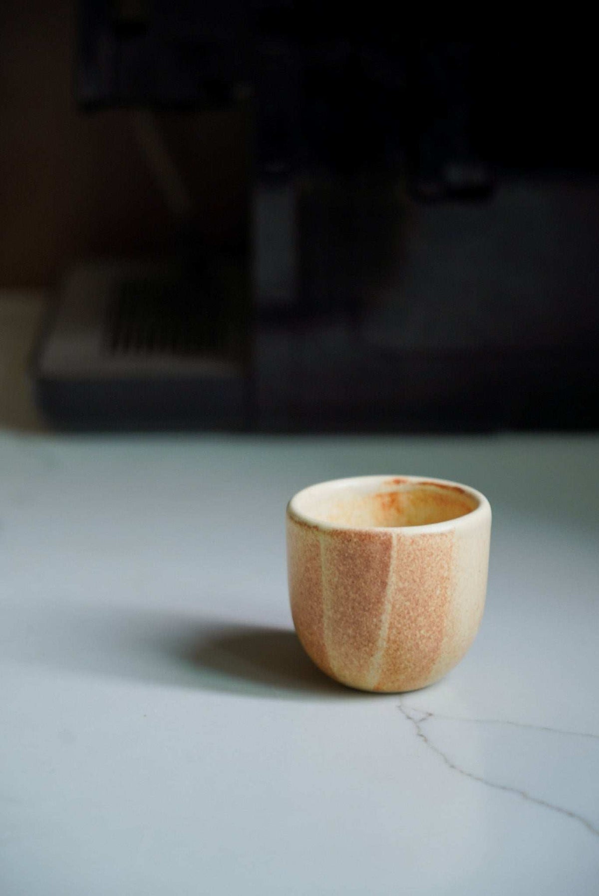 Beige Stoneware Espresso Cup, alternate view