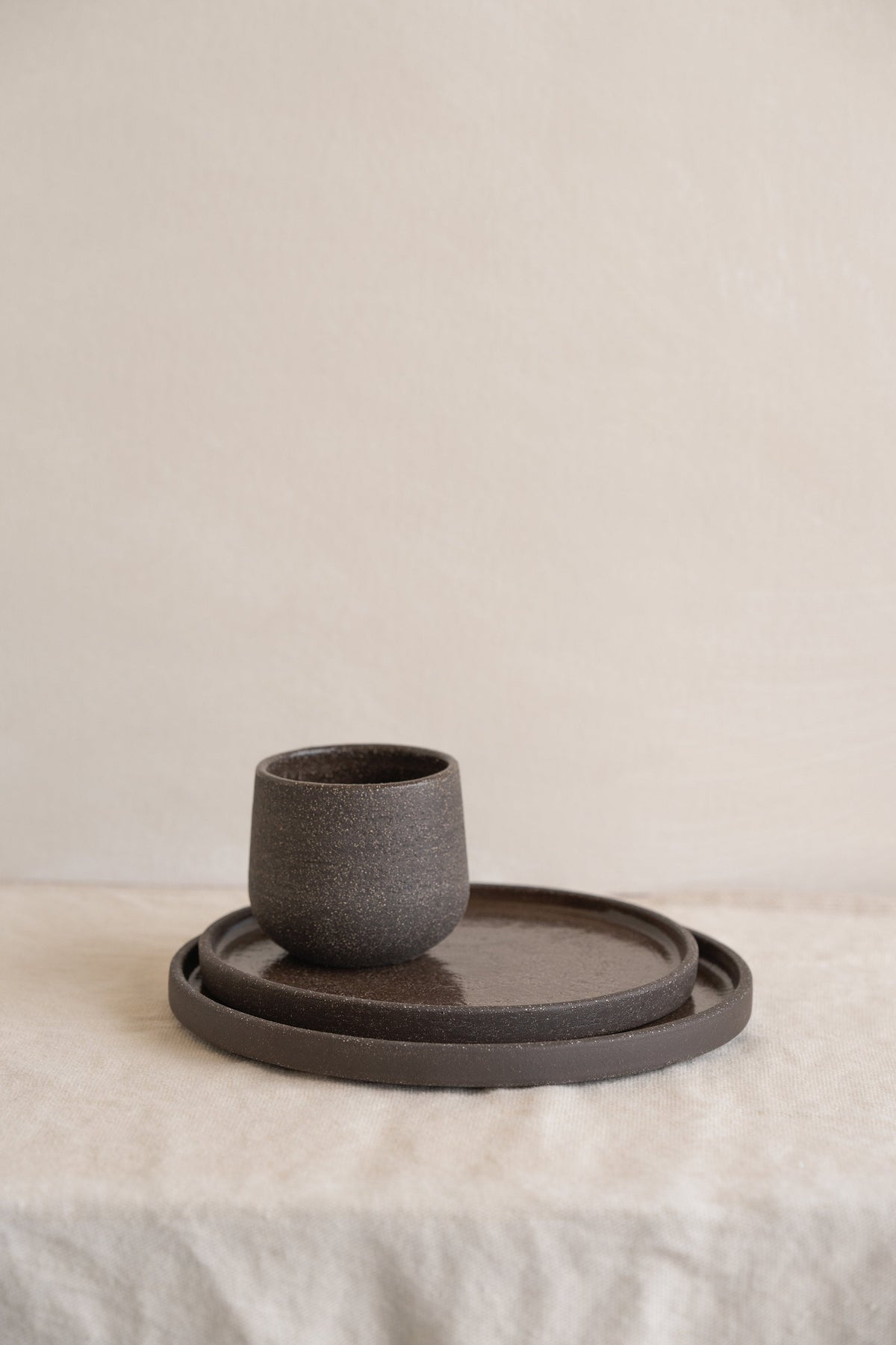 Pumpernickel Stoneware Dinner Plates, detail view