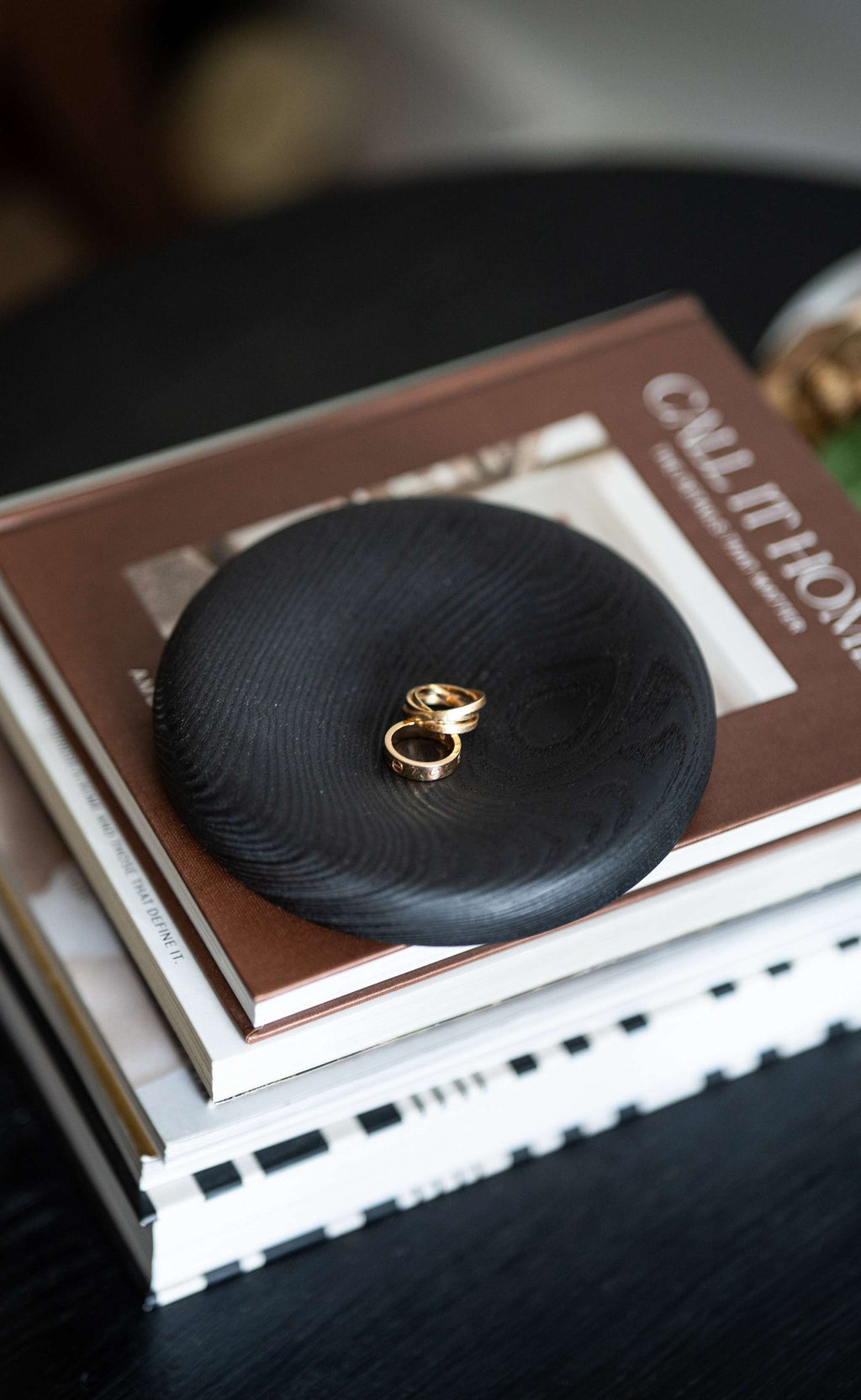 Hand-Carved Ash Wood Catchall Tray, another angle