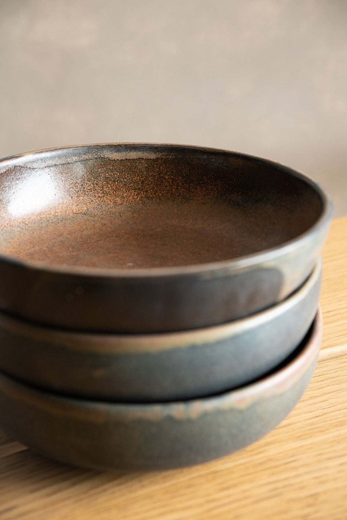 Rust Stoneware Pasta Bowl, detail view