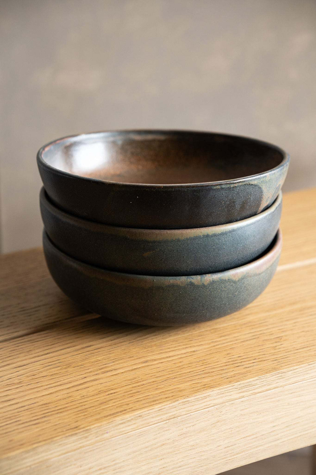 Rust Stoneware Pasta Bowl, another angle
