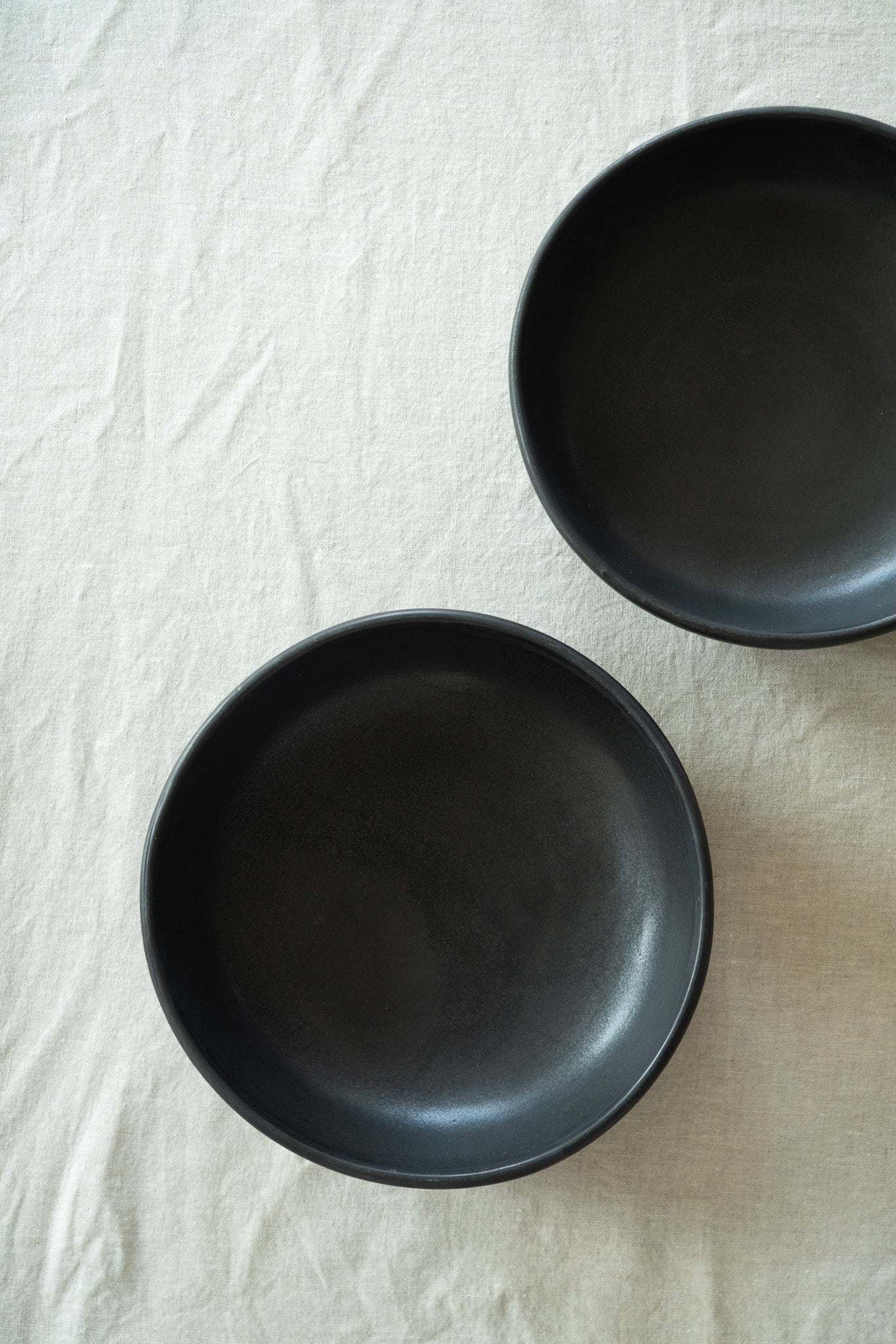 Black Matte Stoneware Pasta Bowl, view 5
