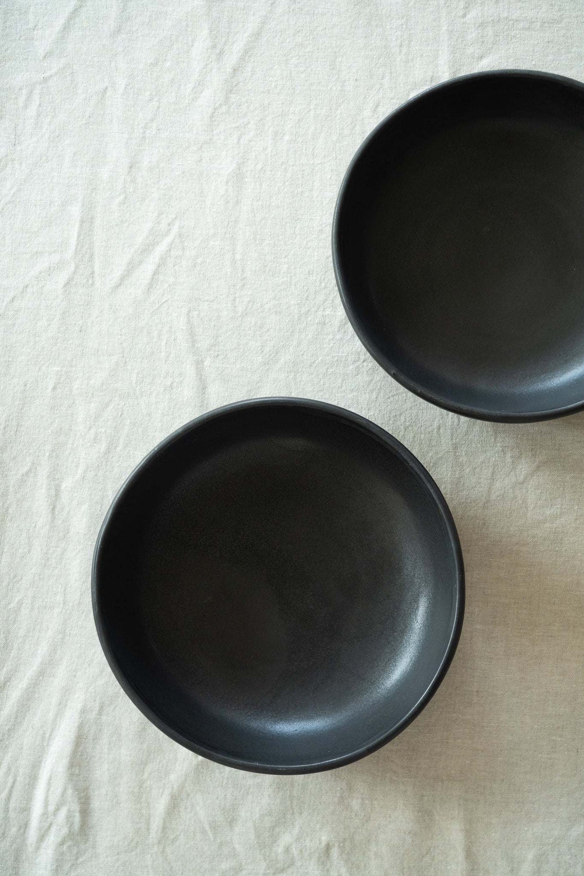 Black Matte Stoneware Pasta Bowl, view 5