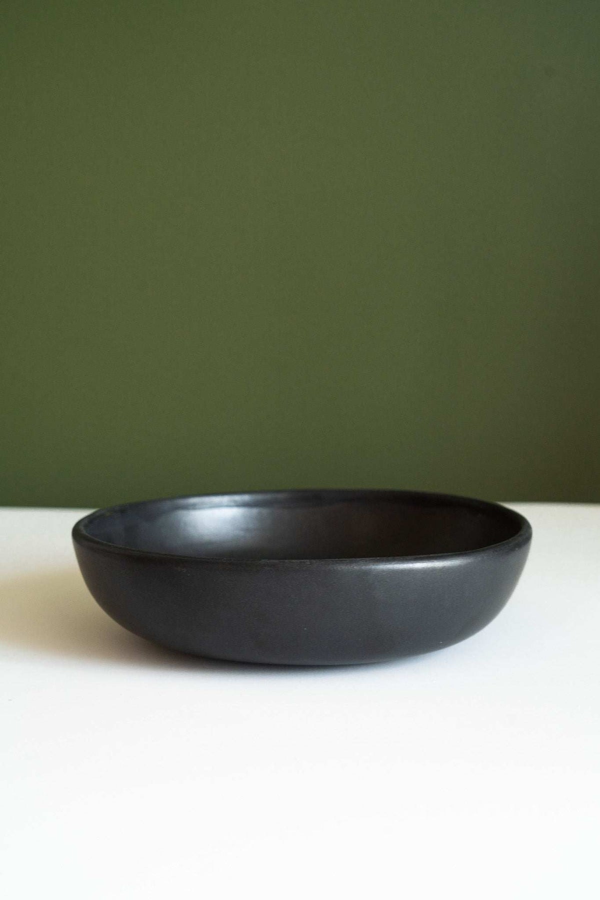 Black Matte Stoneware Pasta Bowl, view 7