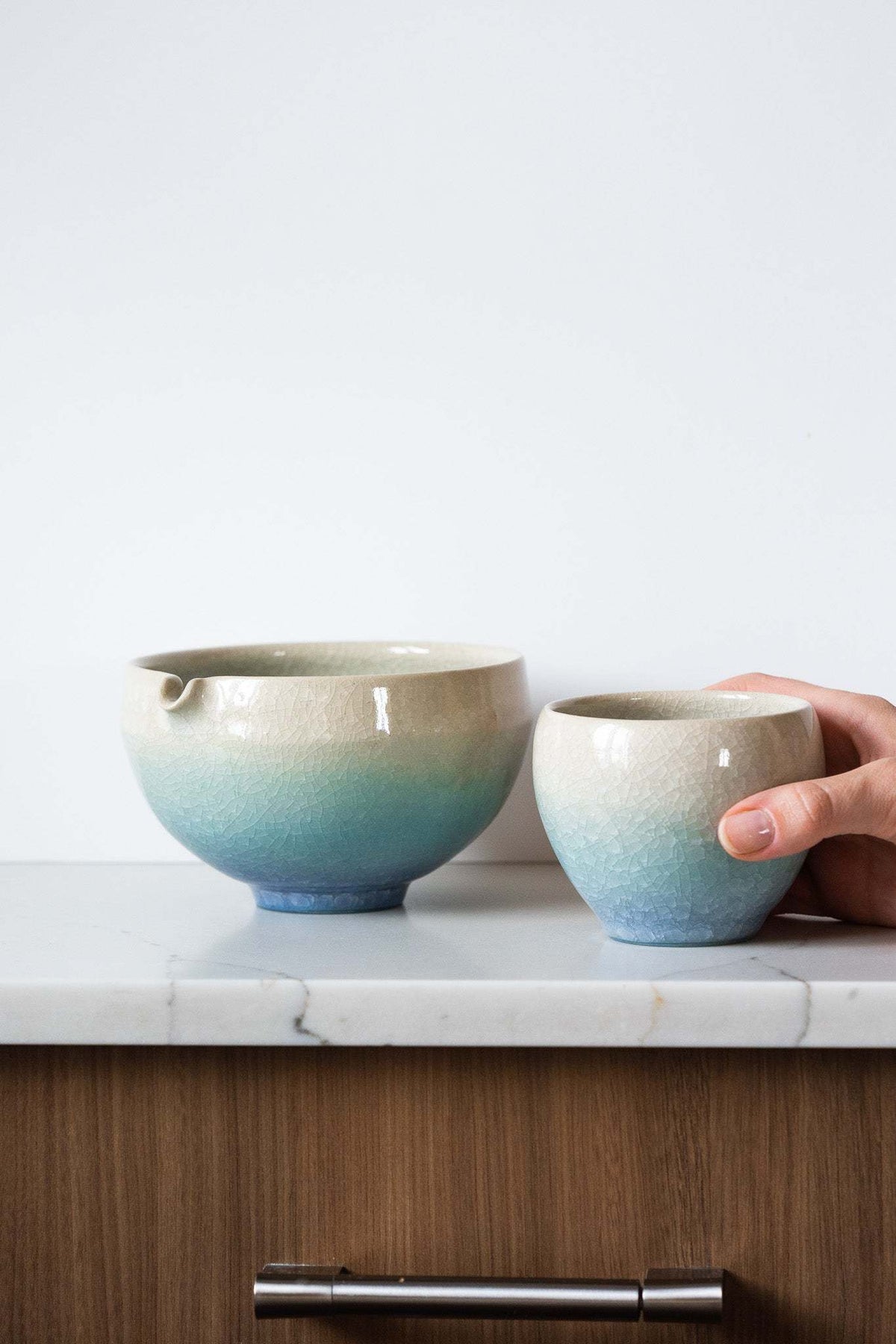 Matcha Bowl with Spout and Cup Set