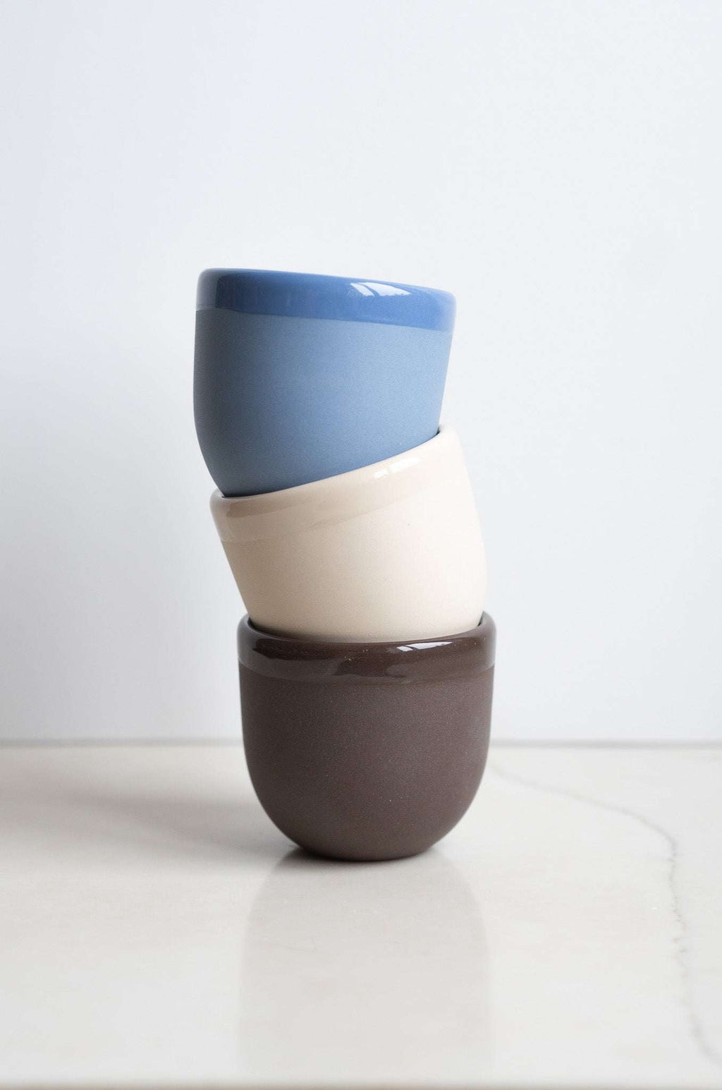 Handmade Porcelain Espresso Cup, Bright Glaze, another angle