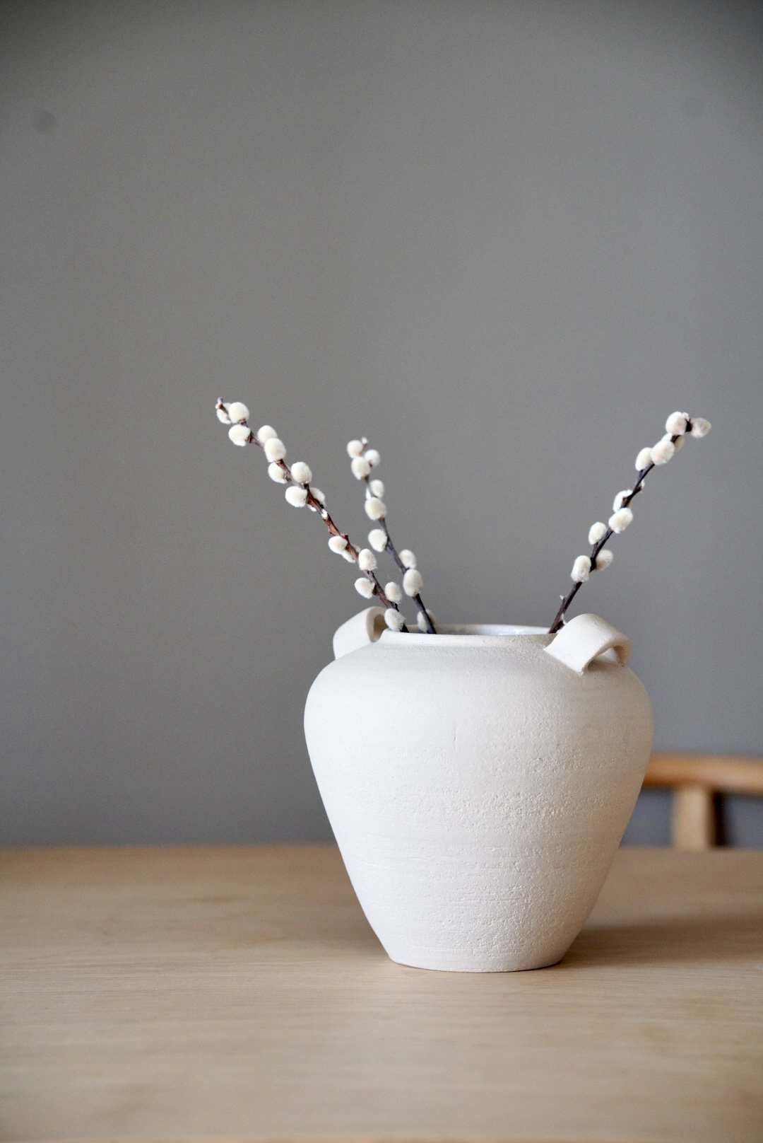 Exposed Clay Stoneware Vase, detail view
