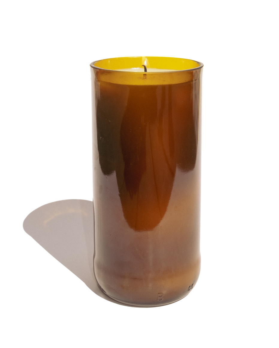Midnight Fig Candle in Reclaimed Amber Bottle
