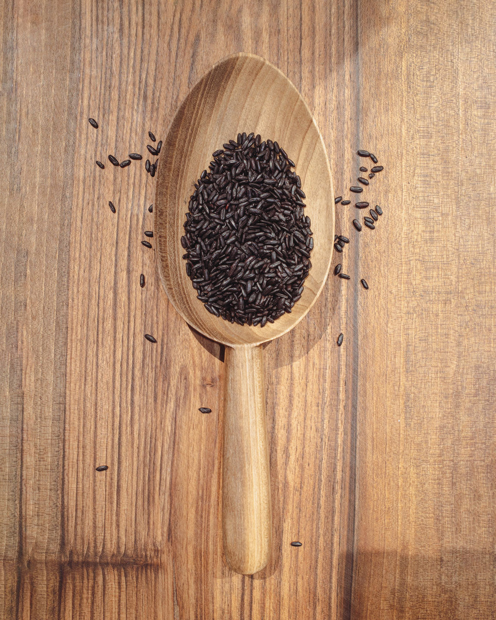 Carved Walnut Scoop Spoons, Set of 2, another angle