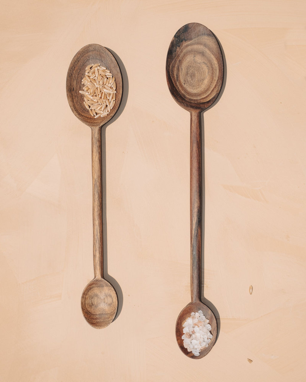 Carved Walnut Double Spoon, Two Sizes, alternate view