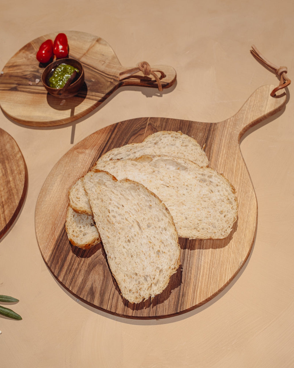 Round Walnut Cutting Board with Handle, 3 Sizes, view 6