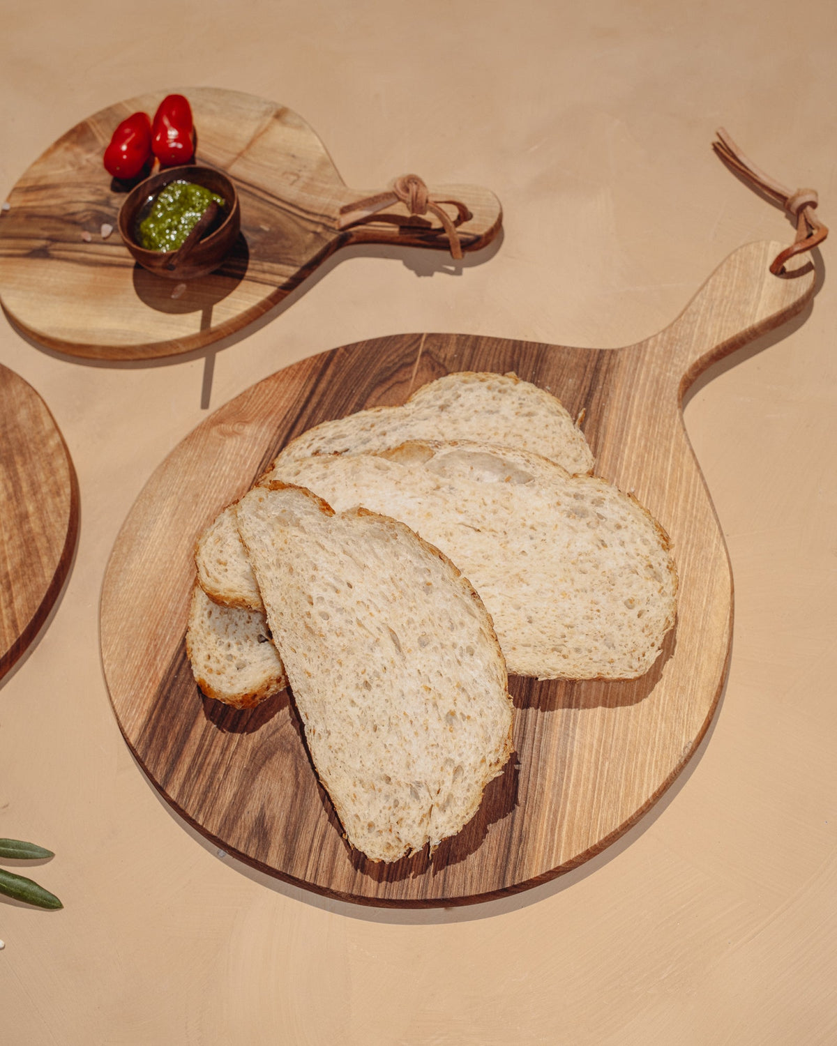 Round Walnut Cutting Board with Handle, 3 Sizes, view 6