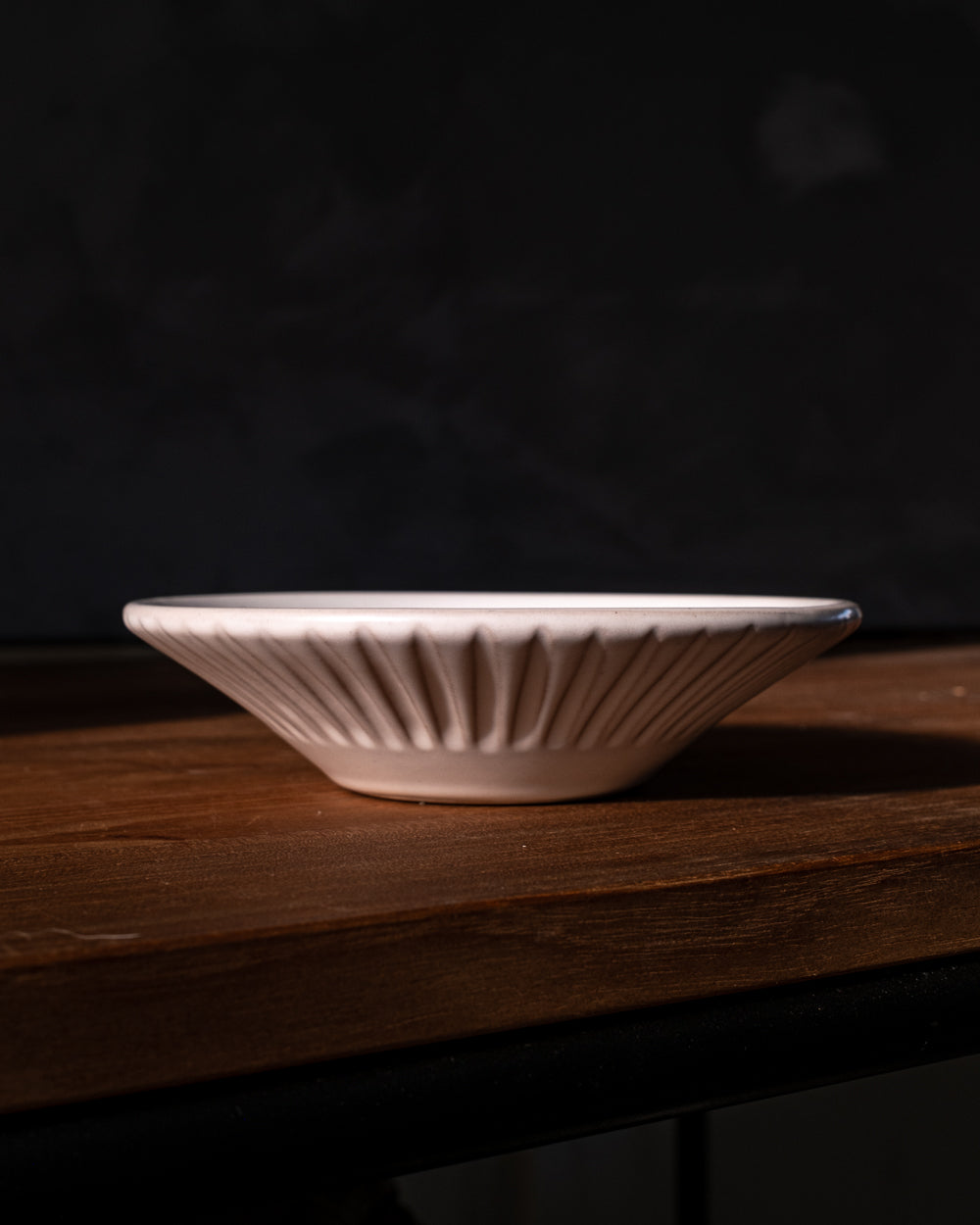 Carved Matte White Ceramic Coupelle Bowls, Set of 4, view 7