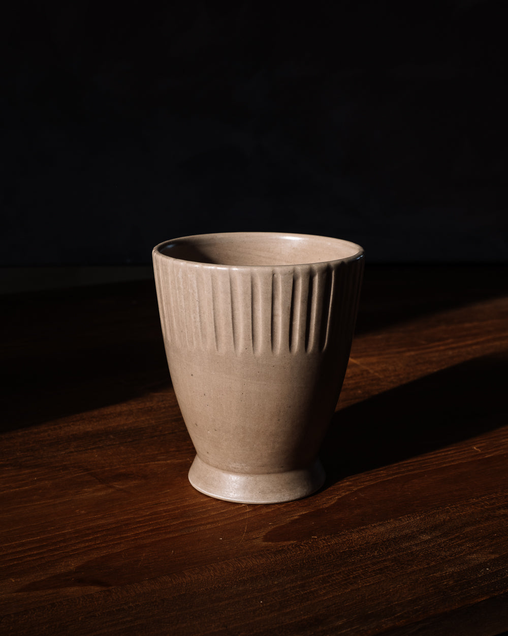 Hand-Carved Clay-Toned Ceramic Tumbler, alternate view