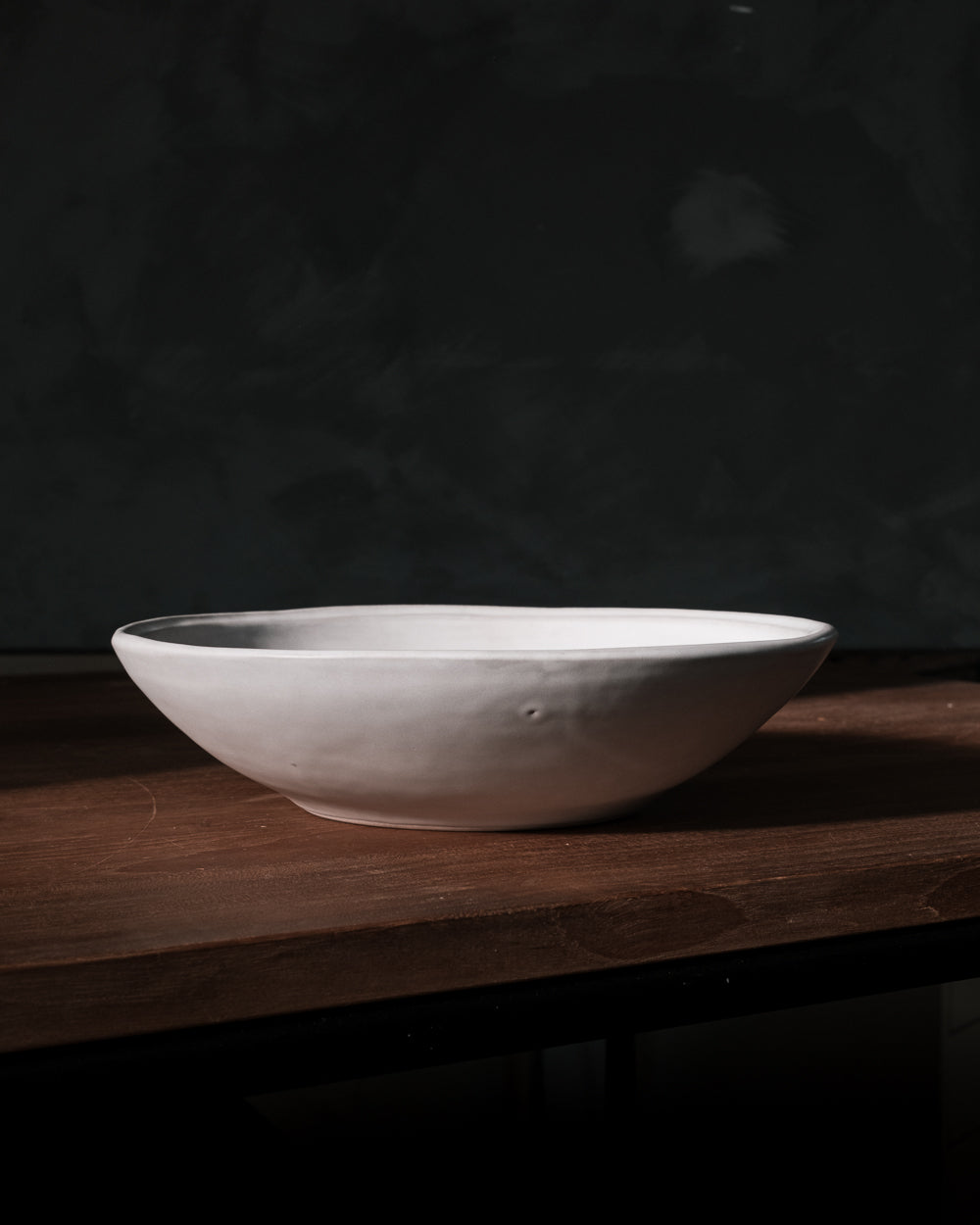 Oval Matte White Ceramic Pasta Bowls, Set of 4, another angle