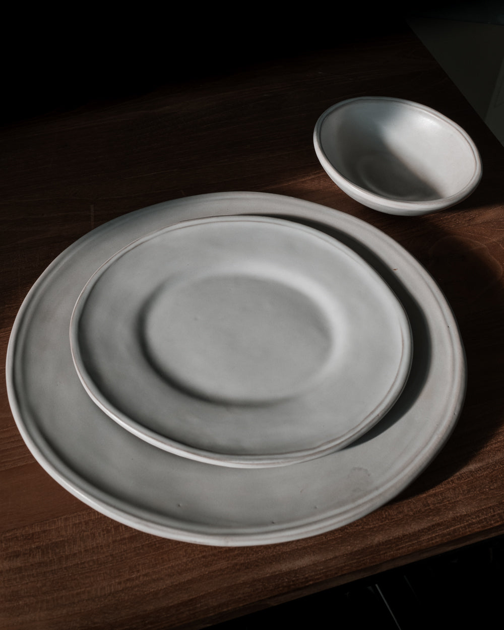 Oval Matte White Ceramic Dessert Plates, Set of 4, view 5