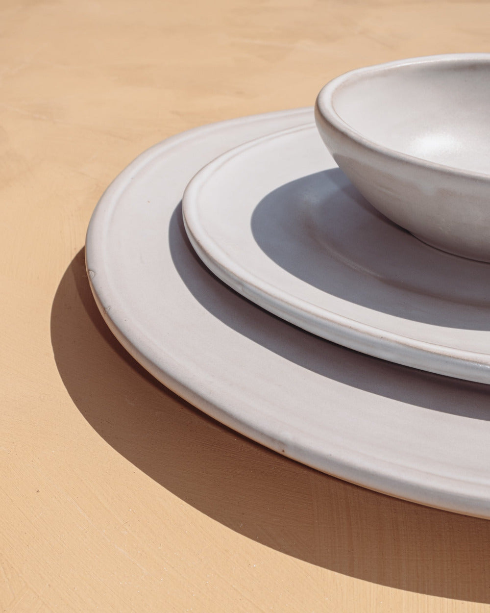 Oval Matte White Ceramic Dinner Plates, Set of 4, view 5