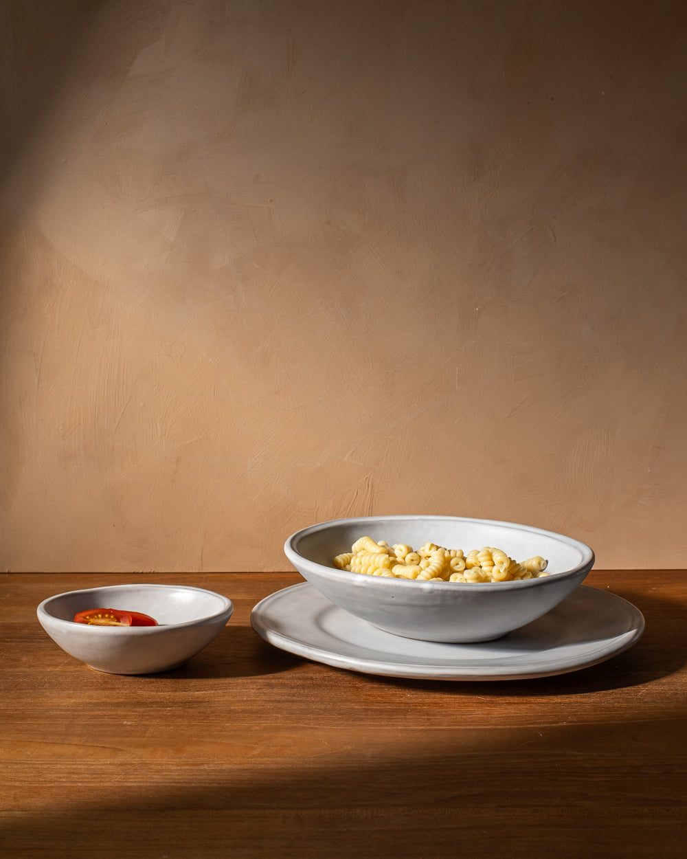 Oval Matte White Ceramic Pasta Bowls, Set of 4, view 6