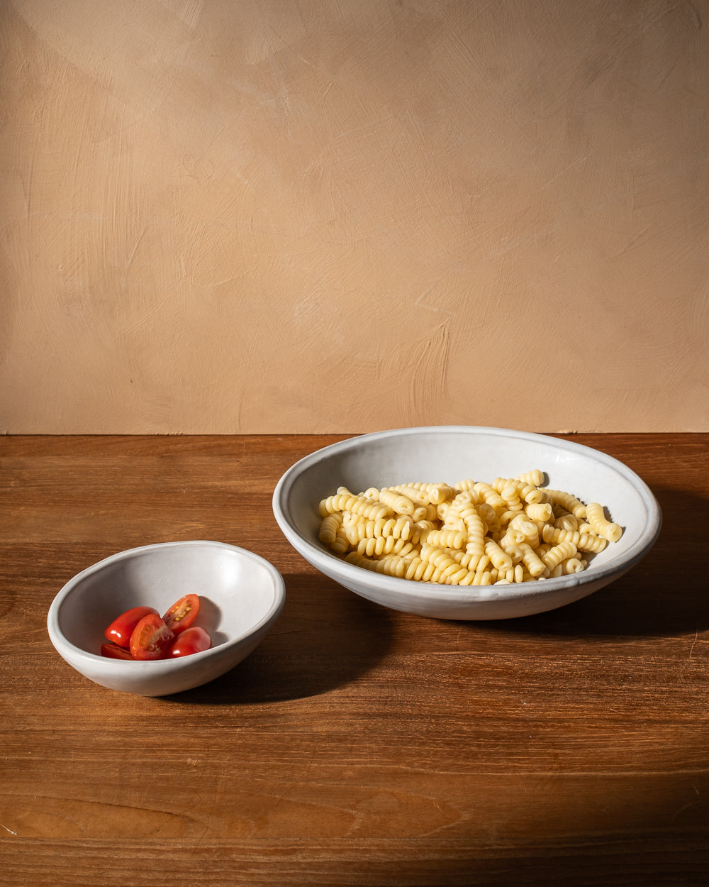 Oval Matte White Ceramic Pasta Bowls, Set of 4, view 5
