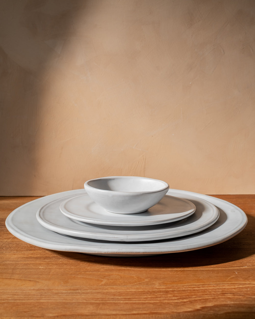 Oval Matte White Ceramic Serving Tray, view 8