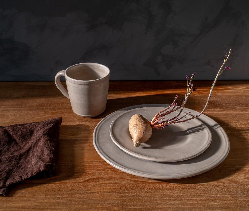 Oval Clay-Toned Ceramic Dessert Plates, Set of 4, view 6