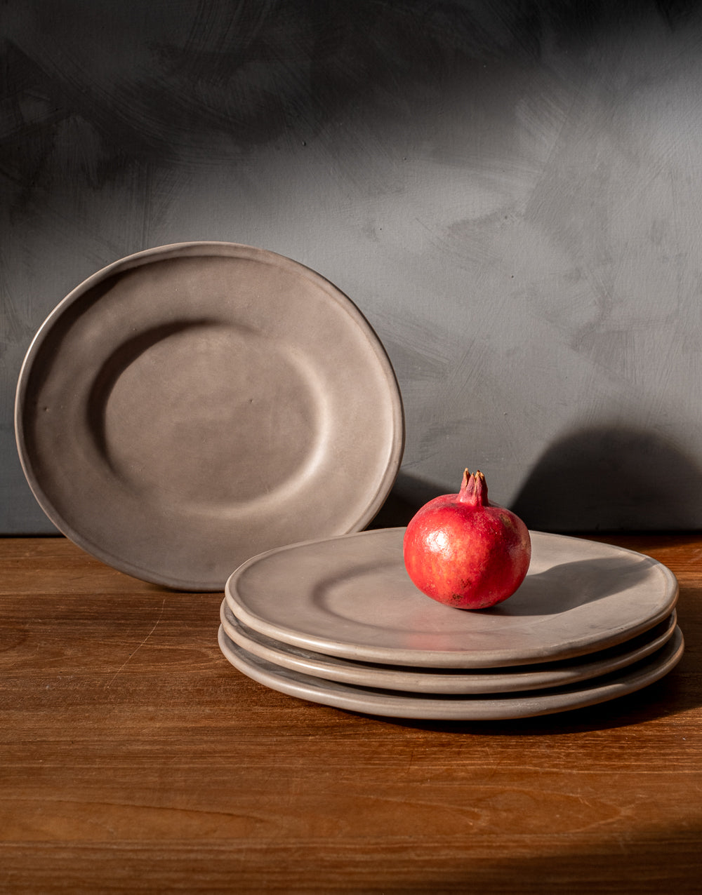 Oval Clay-Toned Ceramic Dessert Plates, Set of 4, alternate view