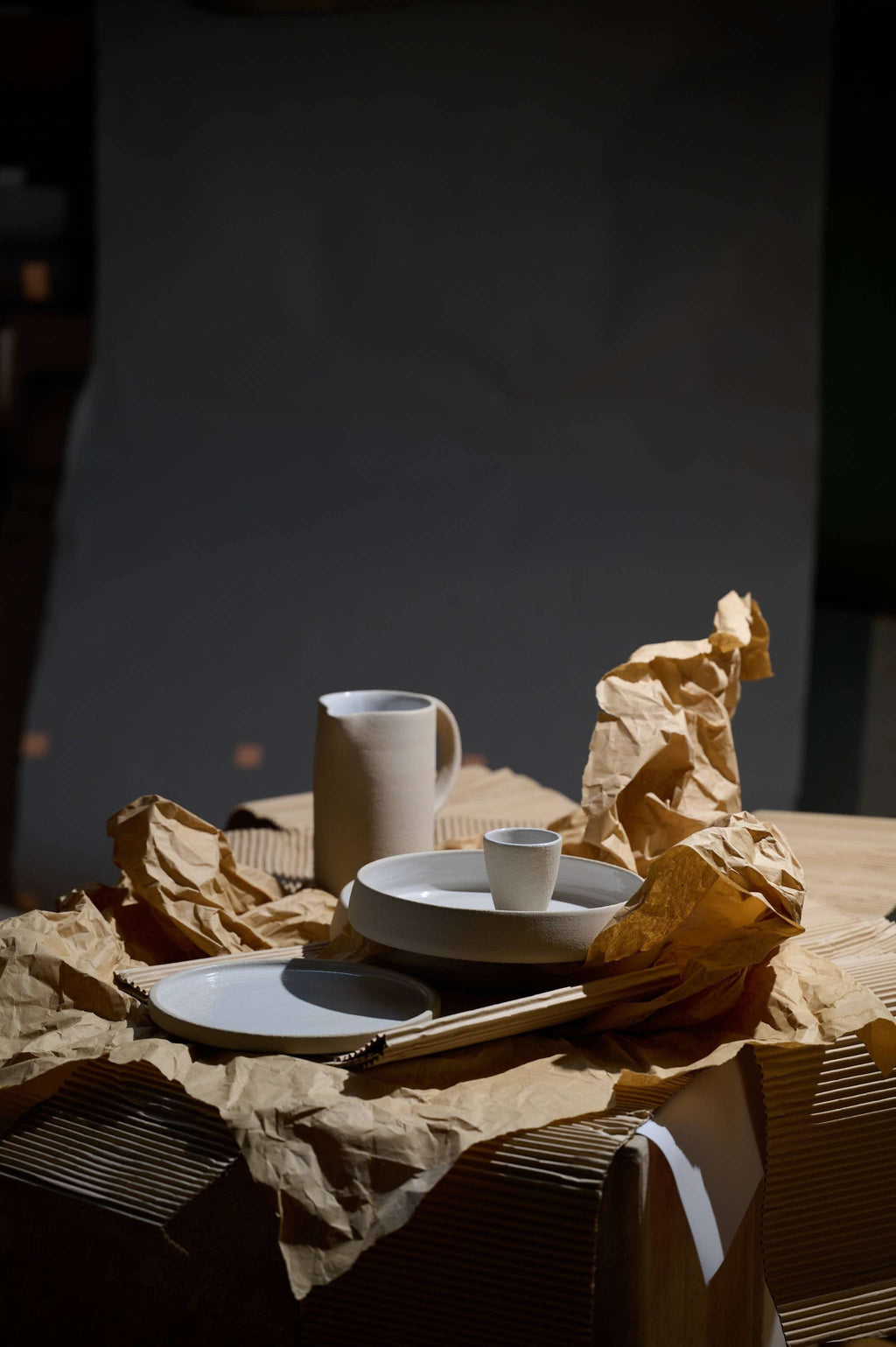 Exposed Clay Dinner Plates, High Sides, Raw Rim
