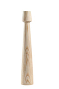 Hand-Carved Walnut Candle Holder, alternate view