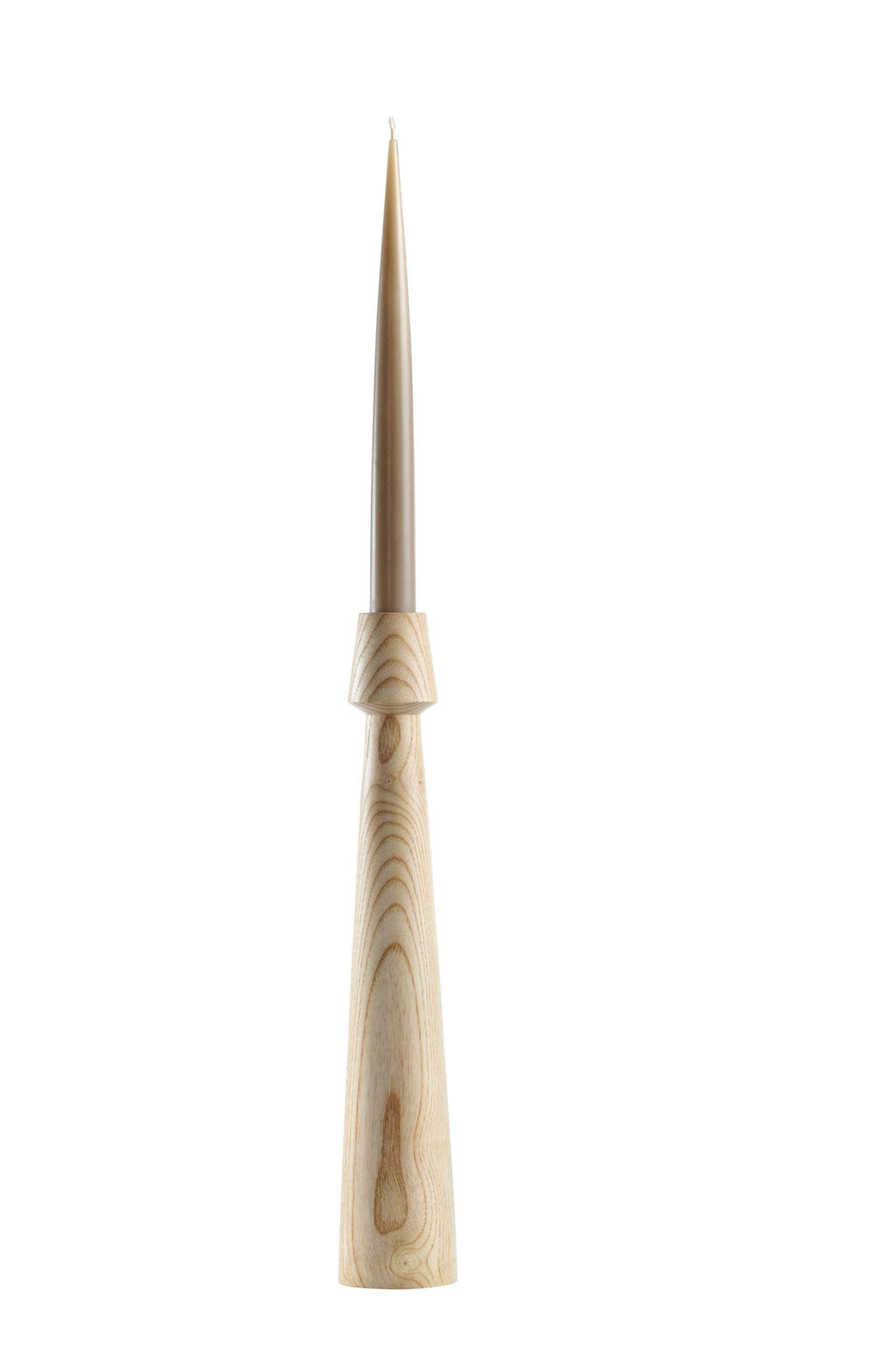 Hand-Carved Walnut Candle Holder, another angle