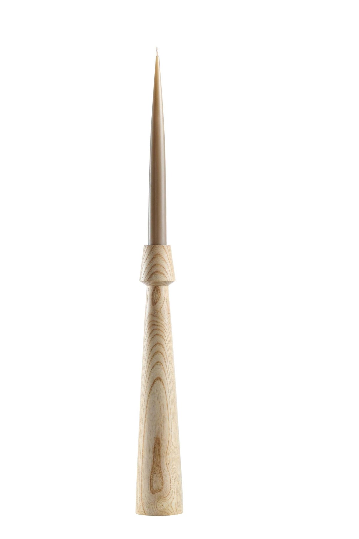 Hand-Carved Walnut Candle Holder, another angle