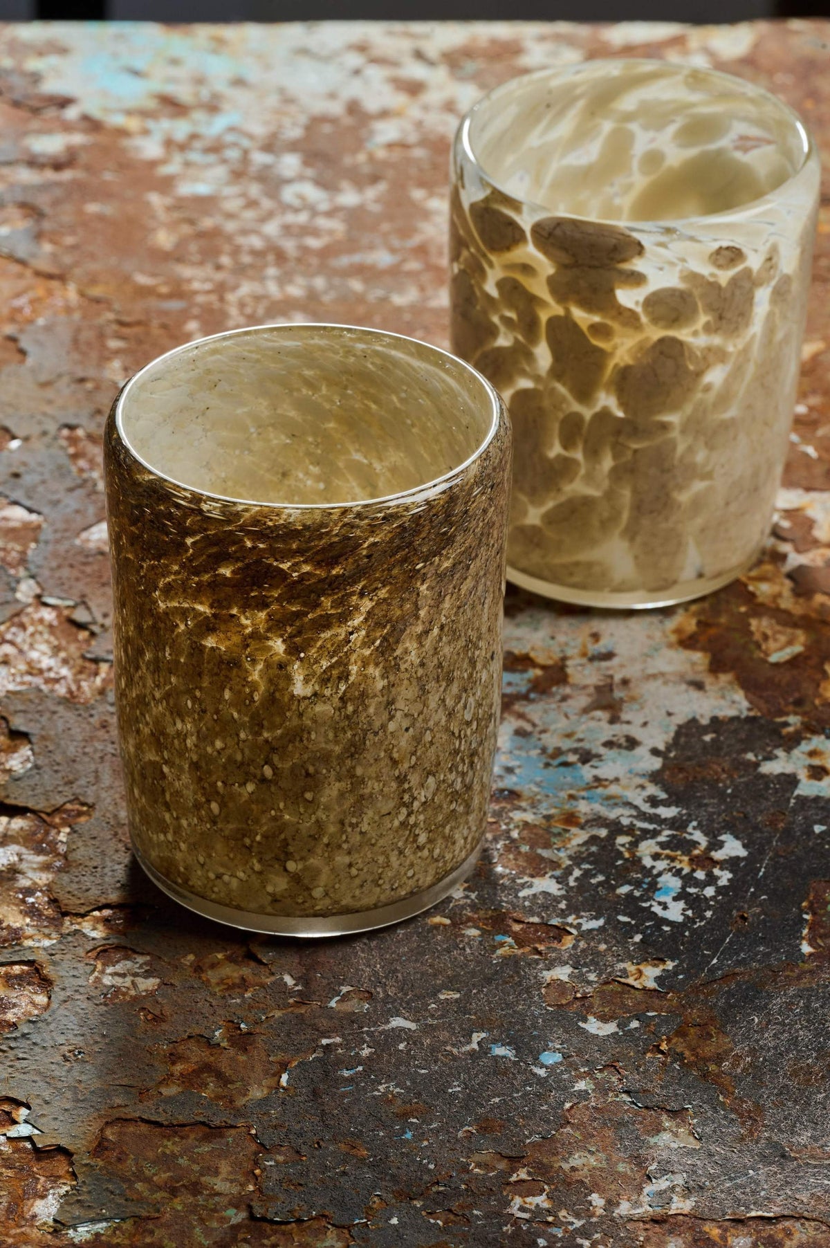 Hand-Blown Glass Tumbler, detail view