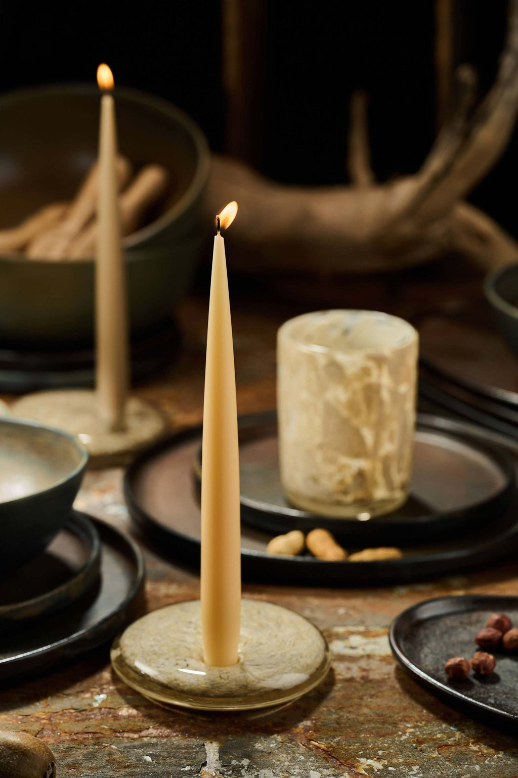 Hand-Blown Glass Candle Holder, view 6