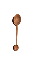 Carved Walnut Double Spoon, Two Sizes, another angle
