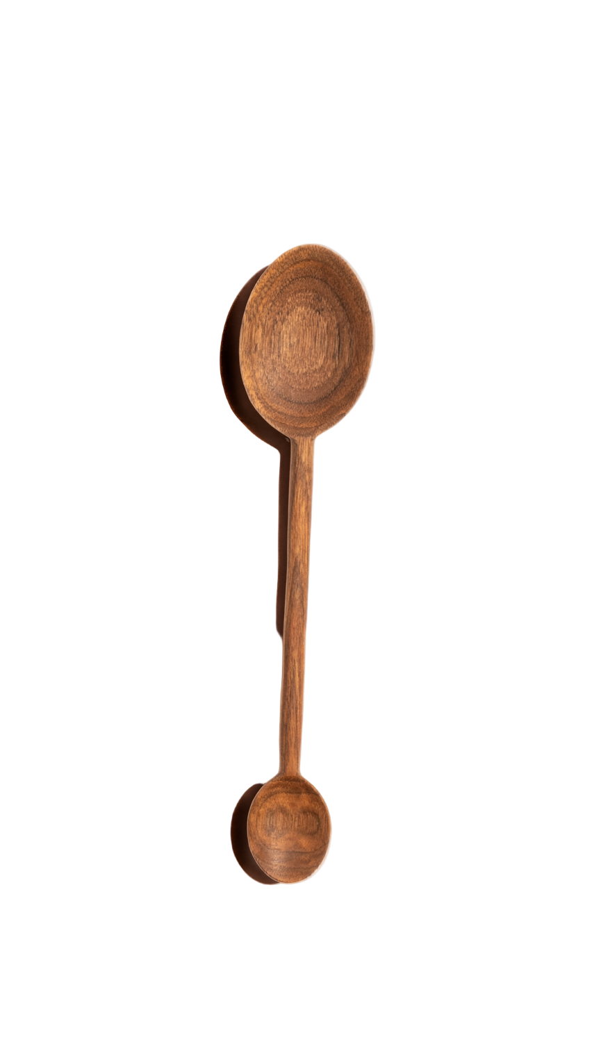 Carved Walnut Double Spoon, Two Sizes, another angle