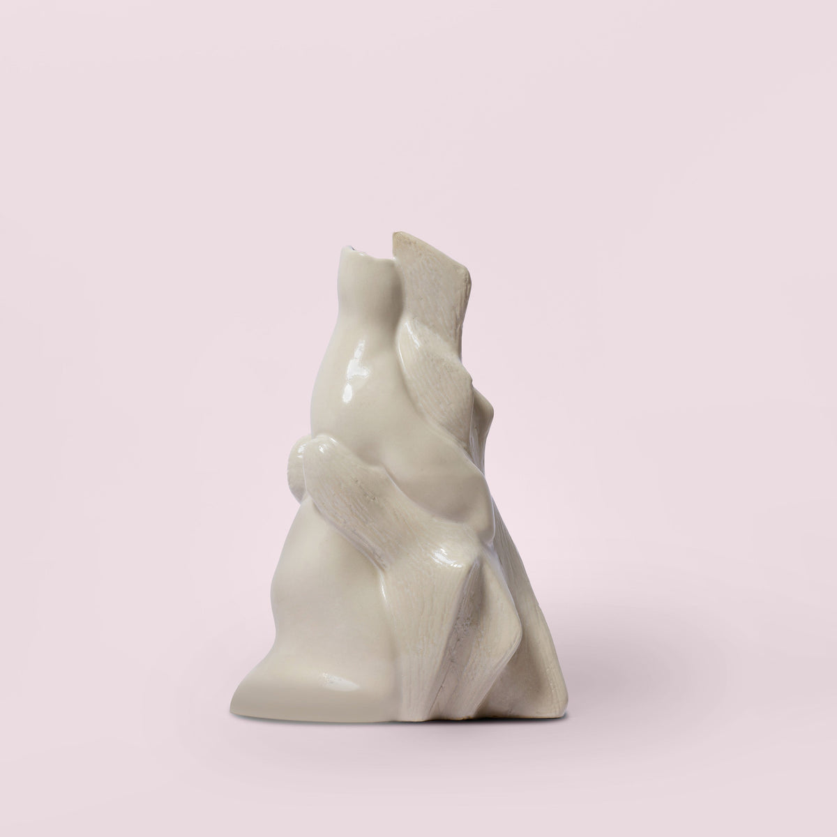 Sculptural Recycled Ceramic Vase photographed on a bone white surface in soft natural light