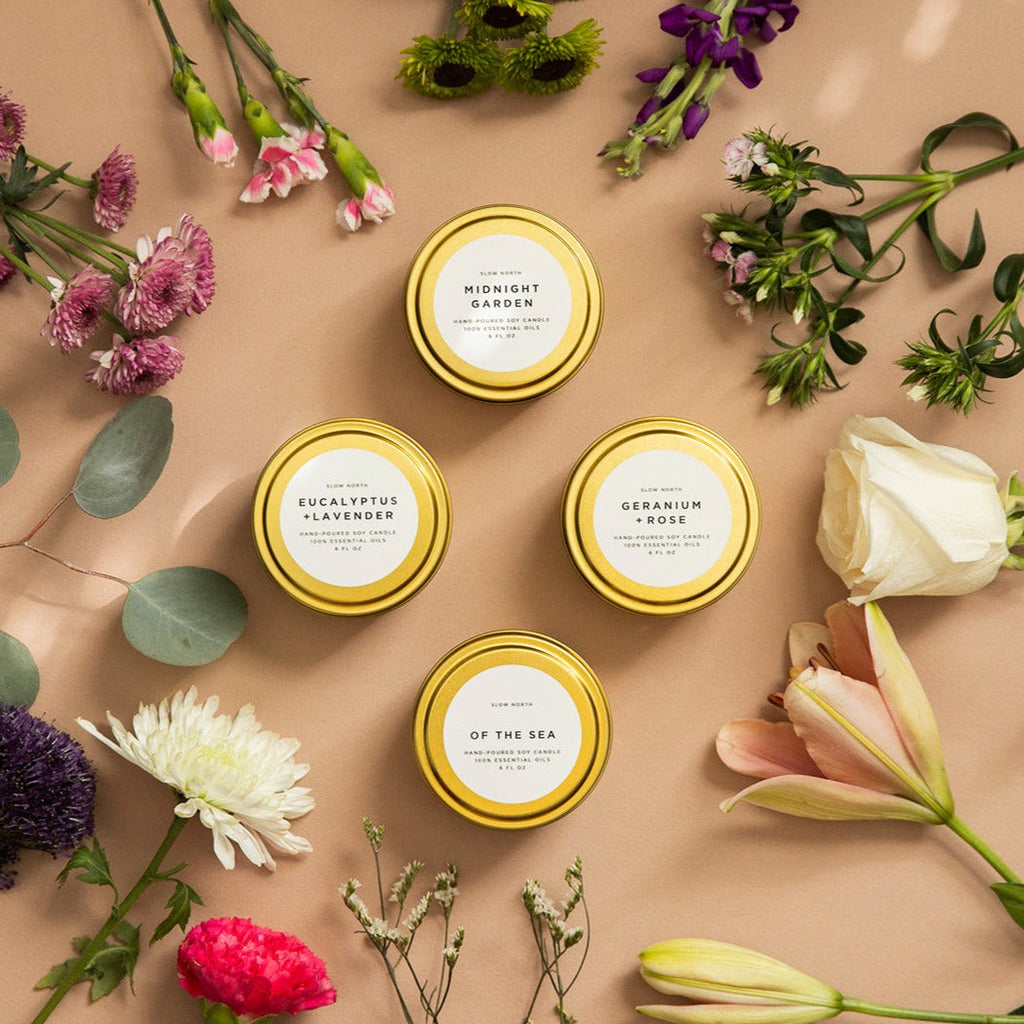 Floral Collection Soy Candle Travel Tins, Set of 4, alternate view