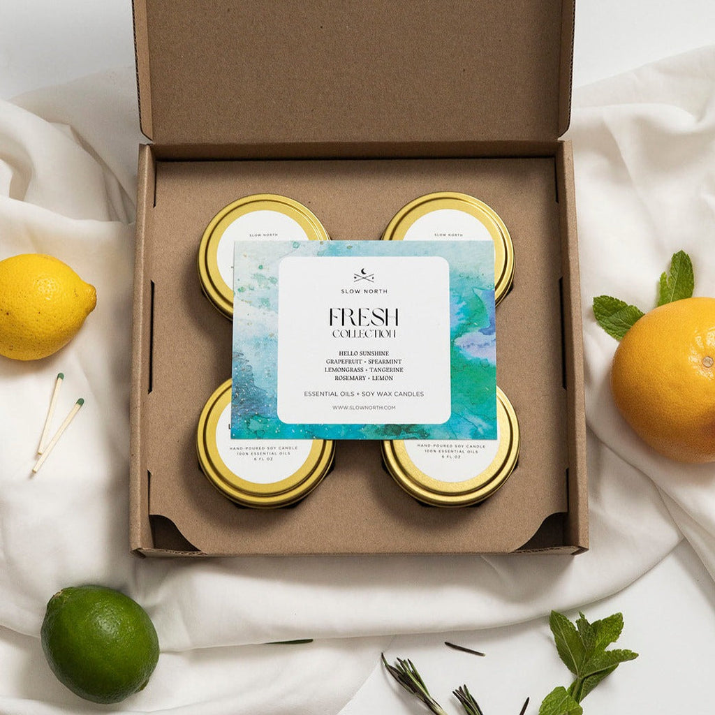 Fresh Collection Soy Candle Travel Tins, Set of 4, view 6