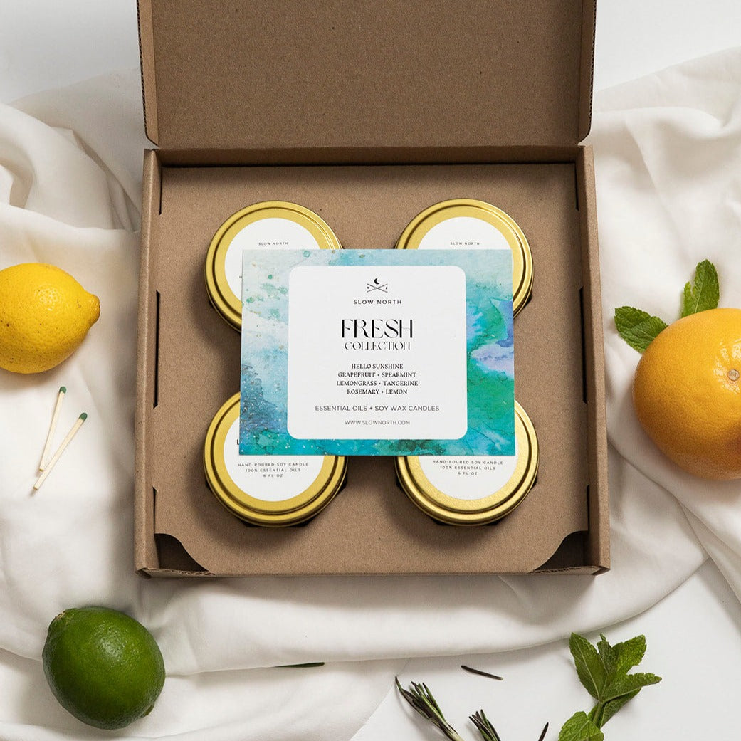 Fresh Collection Soy Candle Travel Tins, Set of 4, view 6