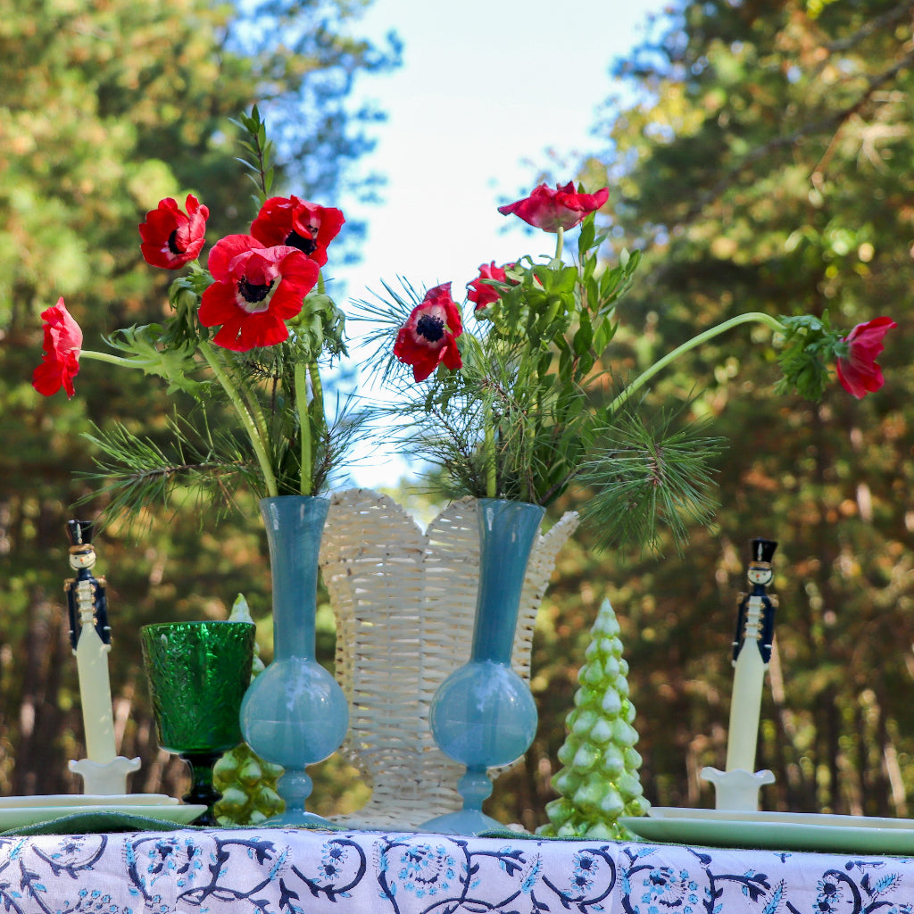 Frosted Blue Haze Glass Vases, Pair, view 5