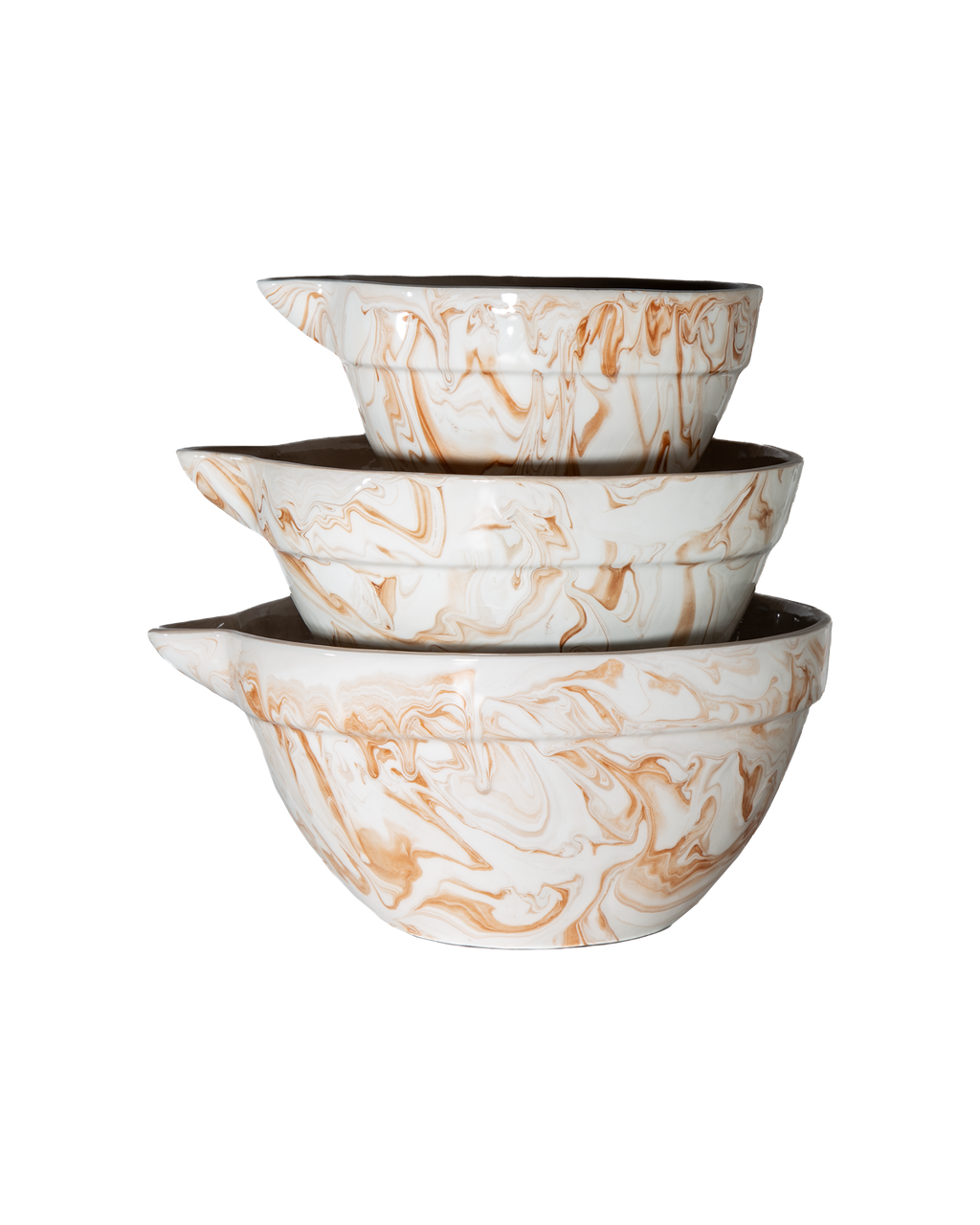 Marbled Terracotta Mixing Bowls, Set of 3