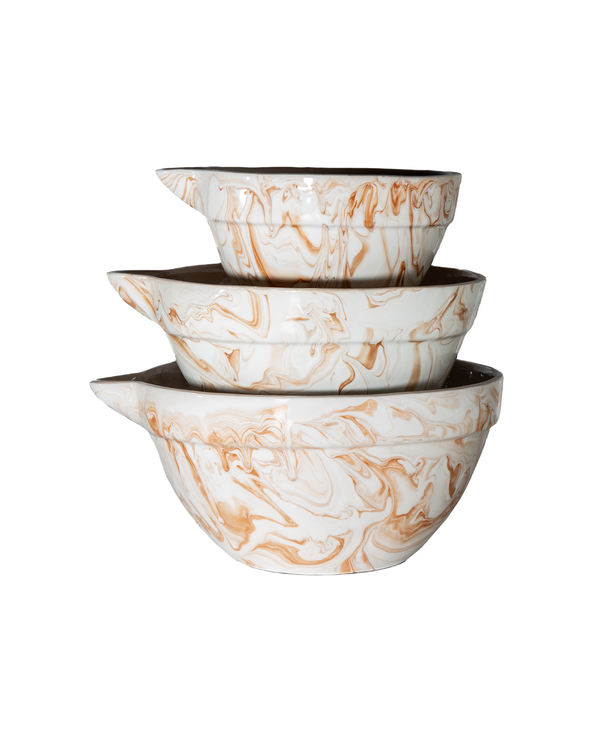 Marbled Terracotta Mixing Bowls, Set of 3