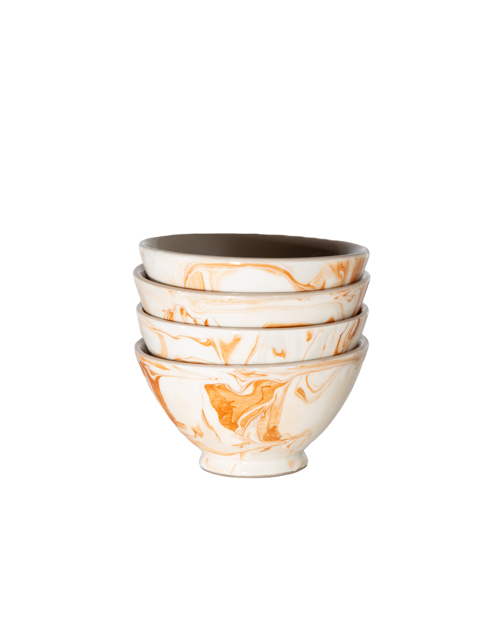 Marbled Terracotta Small Bowls, Set of 4